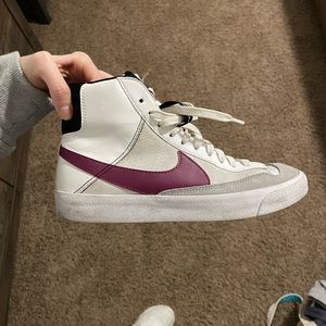 Nike blazers with maroon swoosh